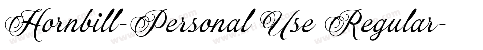 Hornbill-Personal Use Regular字体转换